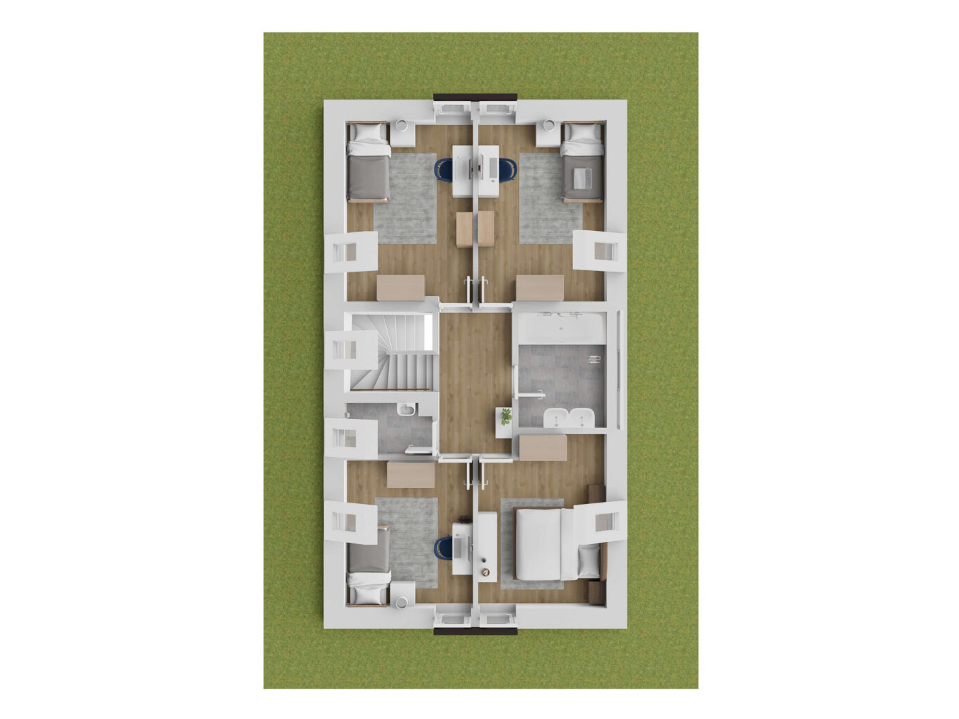 Typ 1A · 3D 2. NP — pohled shora