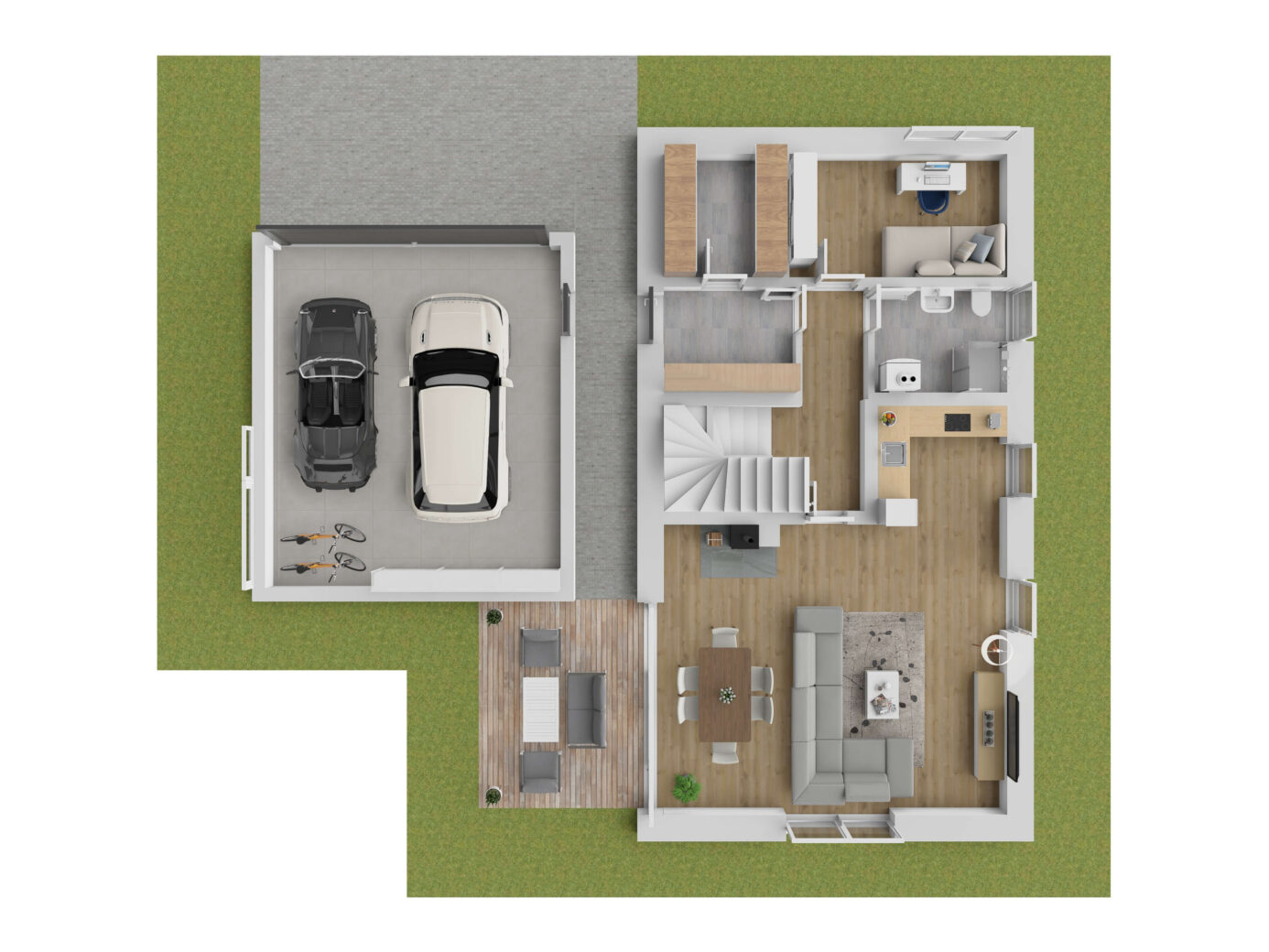 Typ 2A · 3D 1. NP — pohled shora