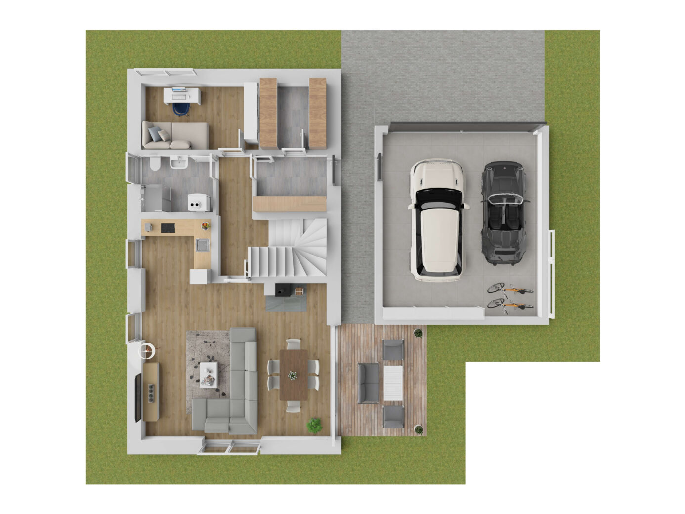 Typ 2B · 3D 1. NP — pohled shora