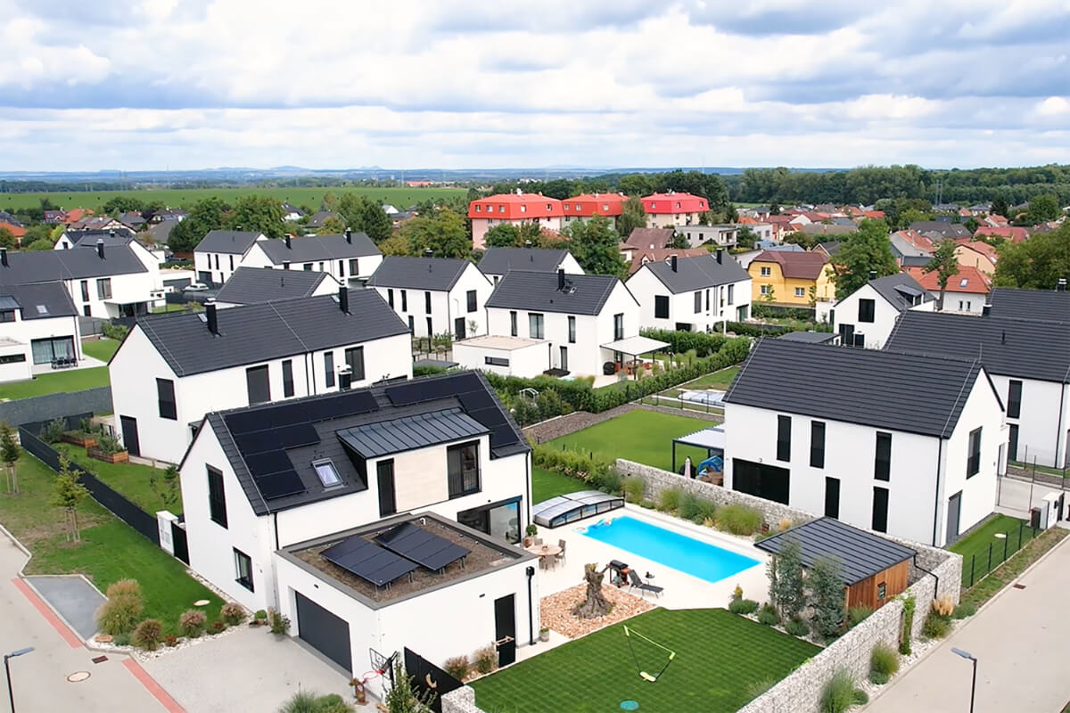 Realizovaný projekt rodinných domů ve Veleni